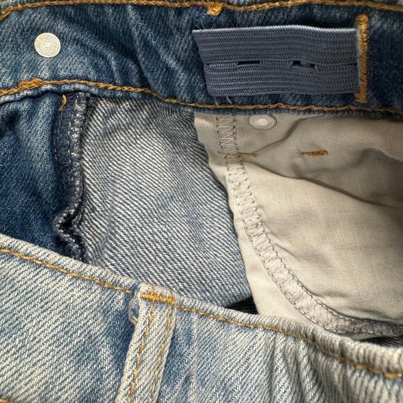 Old Navy Girls High Rise Slouchy Straight Jeans Distressed 100% Cotton Light 12 - Picture 9 of 10